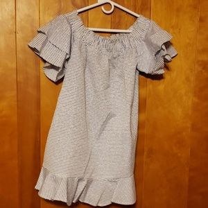 Ladies off shoulder long shirt